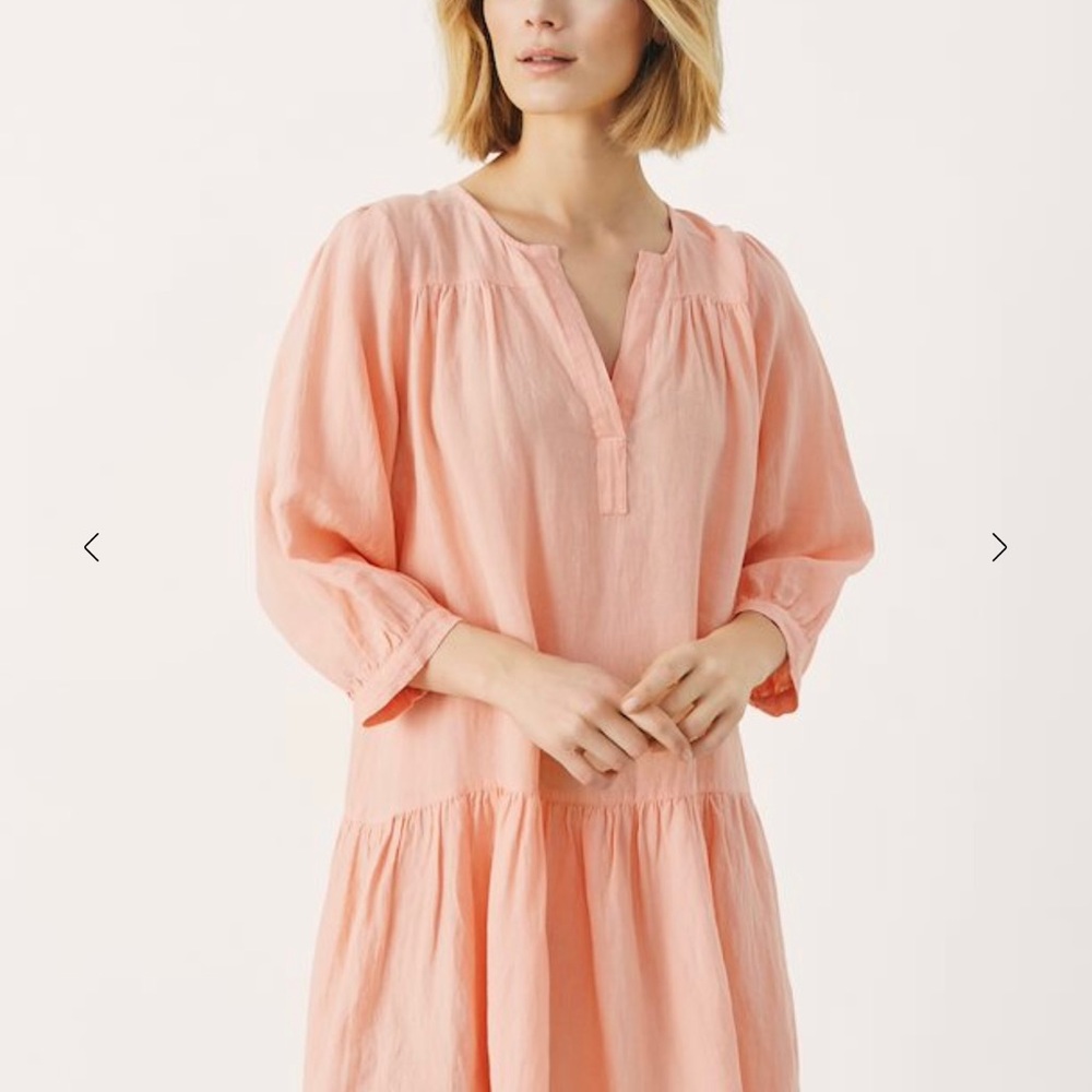 Part Two Orange Linen Dress